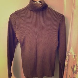 Brown turtleneck sweater